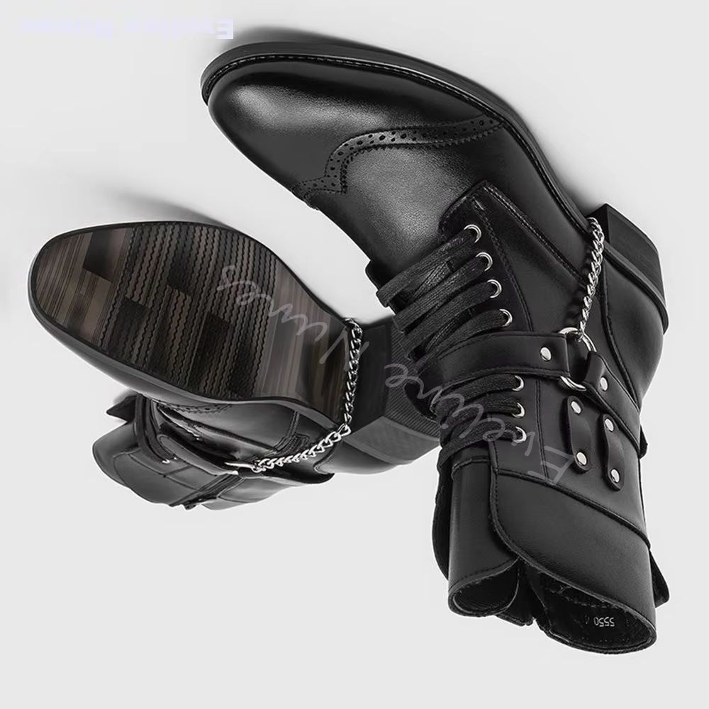 Punkowe metalowe buty z łańcuc – Motorcycle Chain recenzja i cena
