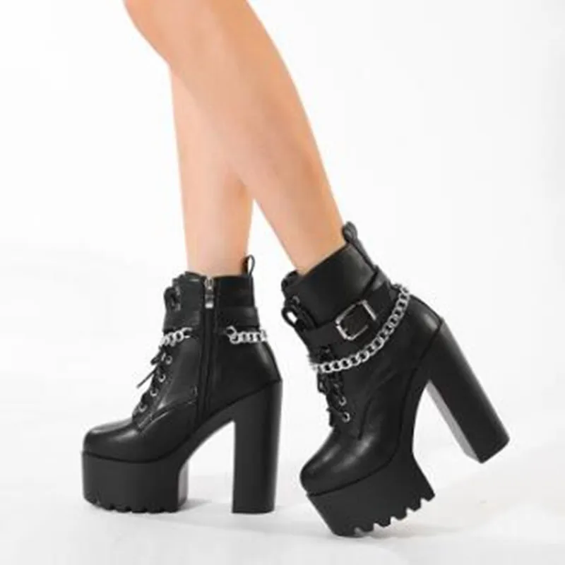 NEW Gothic Buckle Strap Ankle  – Motorcycle Chain recenzja i cena